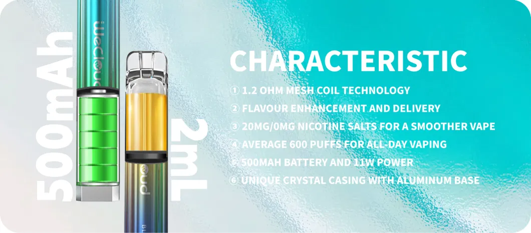 Distributors Amazon Cheap Price Wholesale Custom Empty Vaporizer Elf Puff Bar 2% Nicotine Free Vape Pen Crystal 600 Electronic Cigarette Disposable Vapes